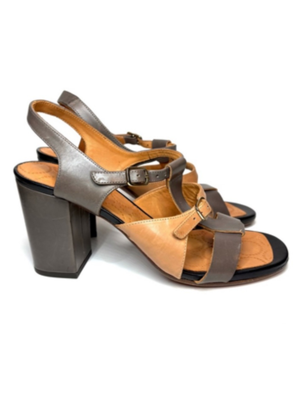 New! Chie Mihara Reinol Two-Tone Open-Toe Heeled Sandals | 39.5